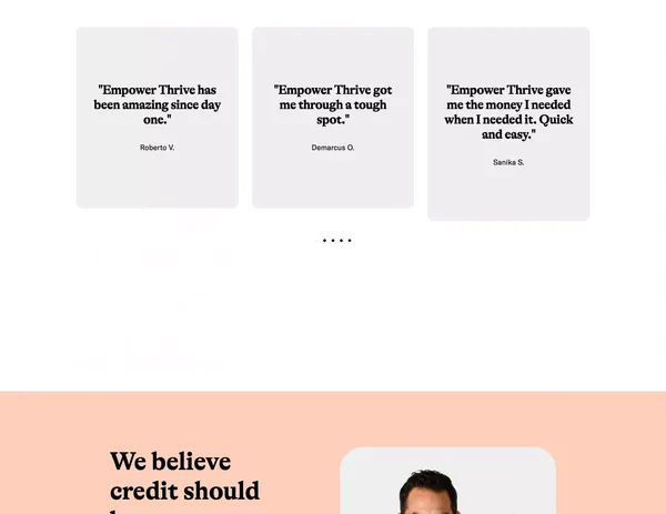 Affordable Credit, Designed for Everyone │ Empower - Landing design inspiration