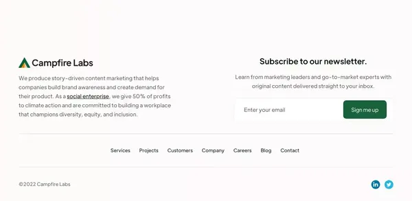 Campfire Labs – Story-driven content for B2B brands. - Landing design inspiration