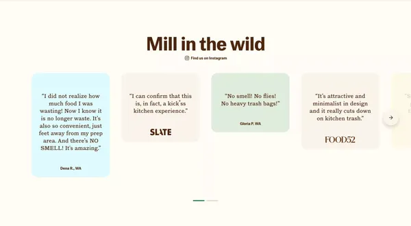 Mill: never waste food again - Landing design inspiration
