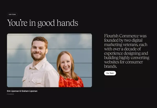 Flourish Commerce - Website optimization for top-performing eCommerce brands - Landing design inspiration