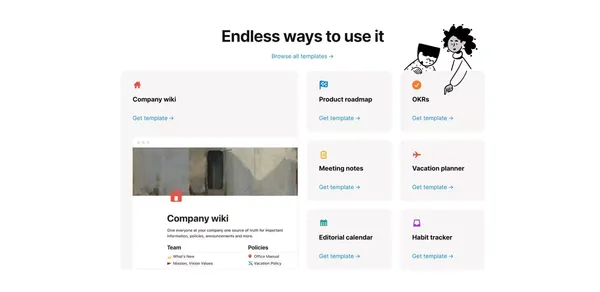 Your connected workspace for wiki, docs & projects | Notion - Landing design inspiration
