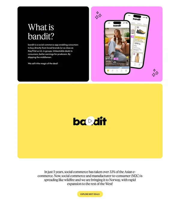 bandit app - website - Landing design inspiration