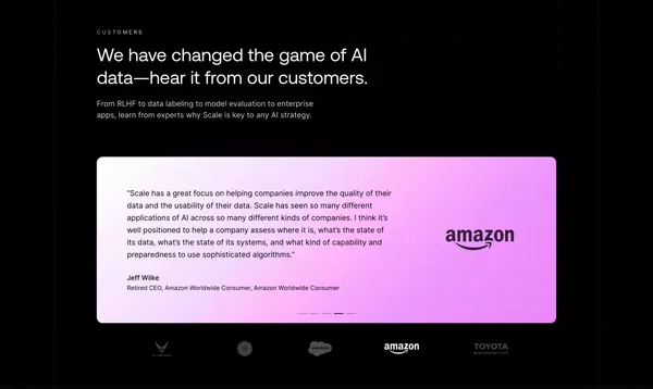 Accelerate the Development of AI Applications | Scale AI - Landing design inspiration