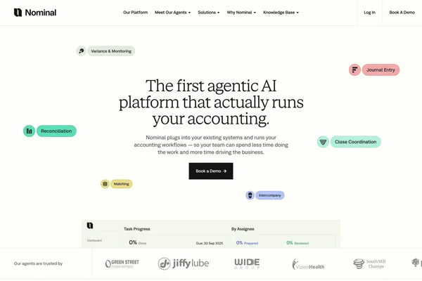 Nominal • Nominal | Agentic AI Platform That Runs Your Accounting - Landing design inspiration