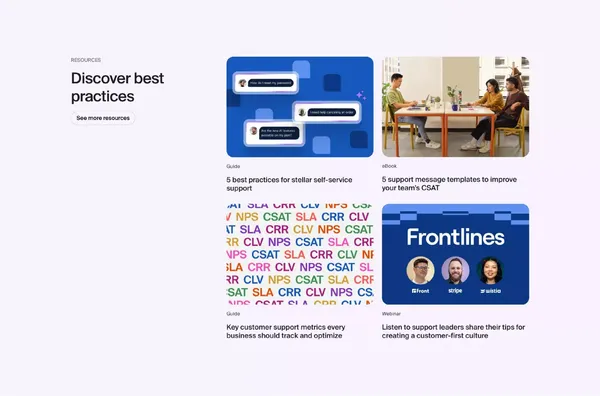 Front - The Platform for Exceptional Customer Service at Scale - Landing design inspiration