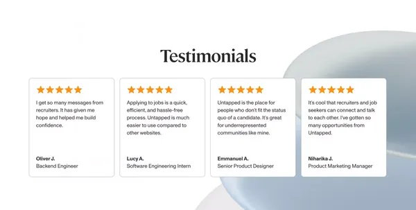 Tech Job Search and Recruiting Platform - Untapped - Landing design inspiration