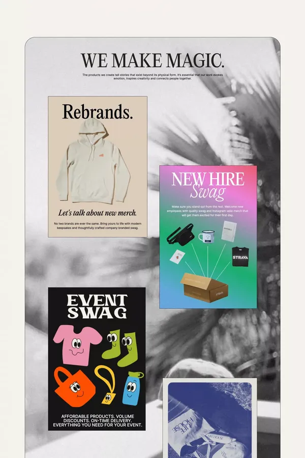 Merch, Swag and Corporate Gifts | Promotional Products - Gemnote - Landing design inspiration