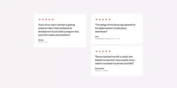 Elevating engagement to make the world a better place | Sama - Landing design inspiration