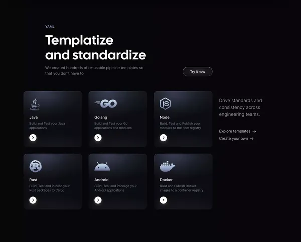 Gitness: Open-Source Code Hosting & CI/CD Pipeline Engine - Landing design inspiration