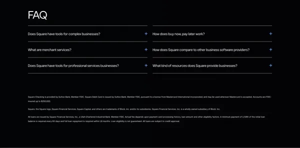 Square | Solutions For Your Small, Medium & Large Business - Landing design inspiration