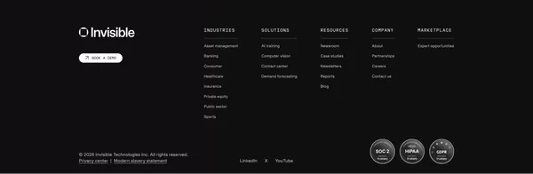 AI Software for Labs and Enterprise | Invisible Technologies - Landing design inspiration