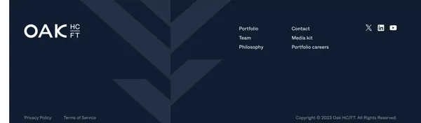 Oak HC/FT | The best connected team in healthcare and fintech - Landing design inspiration