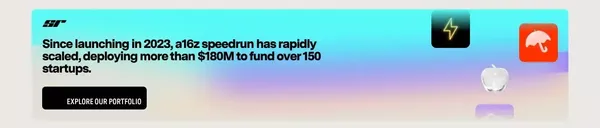 a16z speedrun - Landing design inspiration