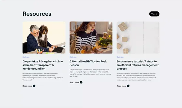 8returns: Smart returns management, loyal customers - Landing design inspiration