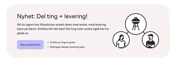 Henter, lagrer, tar vare på og returner tingene dine  - Wanda - Landing design inspiration