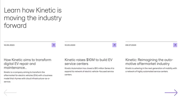 Kinetic | Effortless modern vehicle maintenance - Landing design inspiration