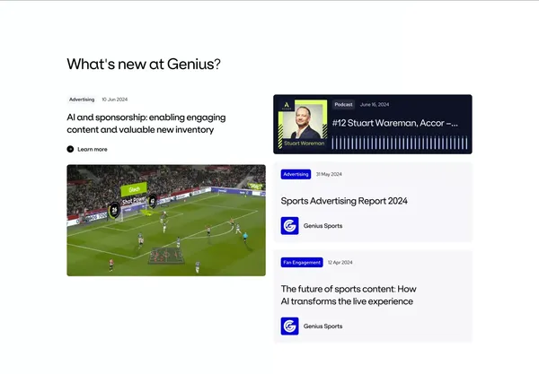 Official Sports Data, Technology and Feeds | Genius Sports | Genius Sports - Landing design inspiration