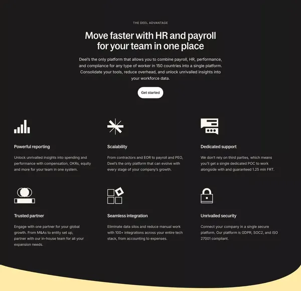 Deel | Global Payroll, Compliance & HR Solutions | HRIS - Landing design inspiration
