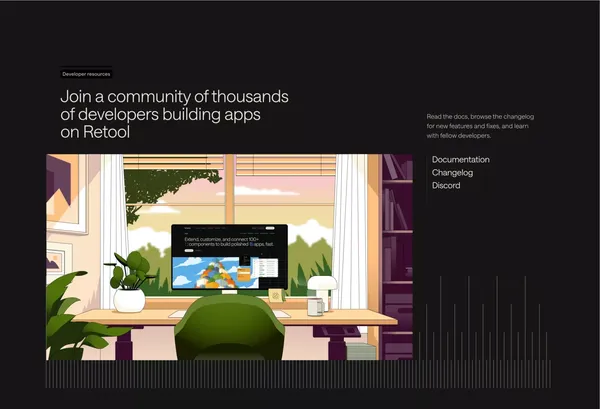 Retool | A better way to build custom software - Landing design inspiration