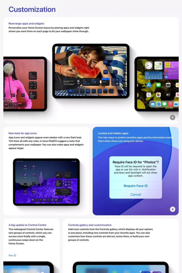 iPadOS 18 Preview - Apple - Landing design inspiration