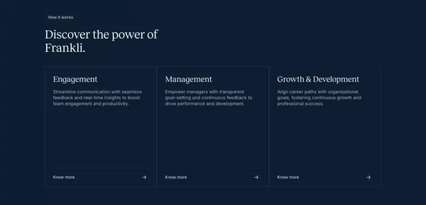 Frankli - Performance Management Software for Continuous Feedback - Landing design inspiration