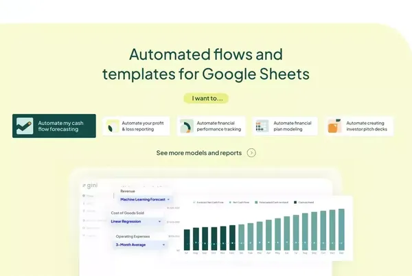 gini | Financial planning and forecasting in <10 minutes - Landing design inspiration