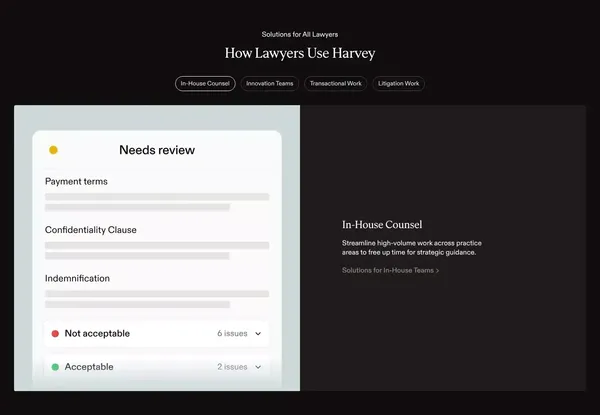 Harvey - Landing design inspiration