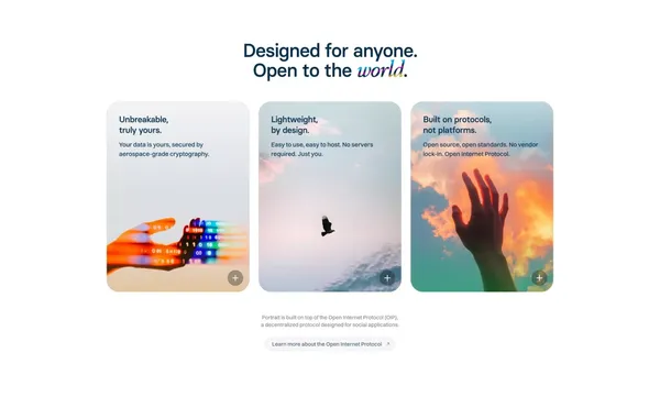 Portrait – Your forever space for everything you are. - Landing design inspiration