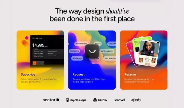 Designjoy - Design as a Subscription - Landing design inspiration