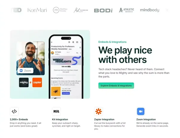 Mighty Networks | Community Platform, Courses & Memberships - Landing design inspiration