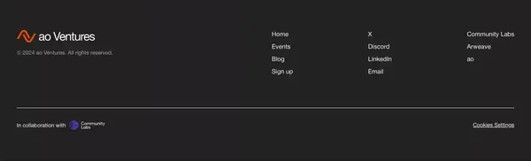 ao Ventures | Accelerating the Permanent Web - Landing design inspiration
