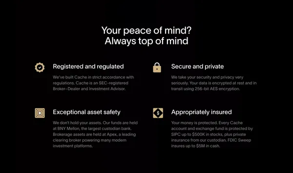 Cache | A modern brokerage for your large stock positions - Landing design inspiration