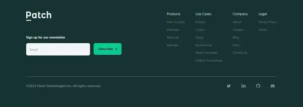 The platform that powers climate action | Patch.io - Landing design inspiration