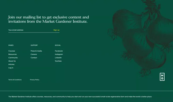 Organic Farming Online Courses, Books & Articles - The Market Gardener - Landing design inspiration