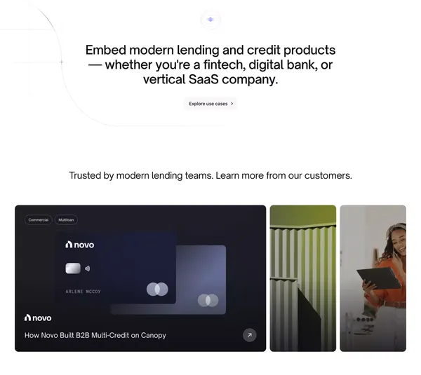 Canopy | The leading loan management system - Landing design inspiration