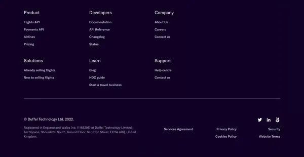 Duffel - The best API to sell flights online - Landing design inspiration