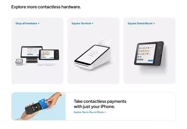 Square | Solutions For Your Small, Medium & Large Business - Landing design inspiration