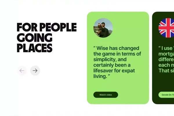 Wise: the international account | Money without borders - Landing design inspiration