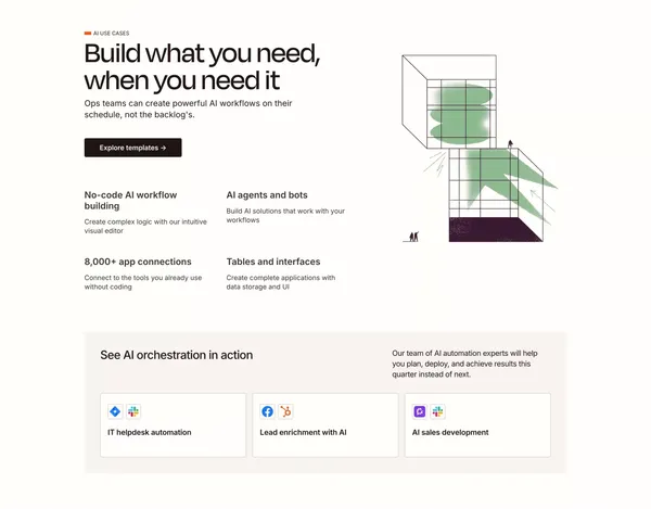 Zapier Enterprise | Scale AI Workflows Fast and Securely - Landing design inspiration