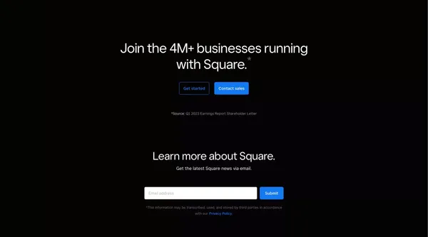 Power your entire business | Square - Landing design inspiration