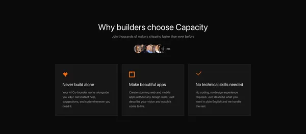 Capacity - Turn that idea you had in mind into a website - Landing design inspiration