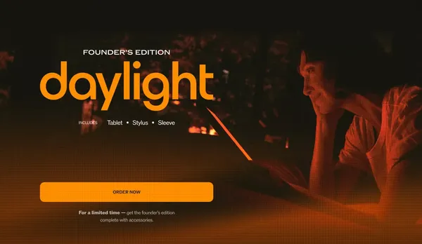 Daylight | A More Caring Computer - Landing design inspiration