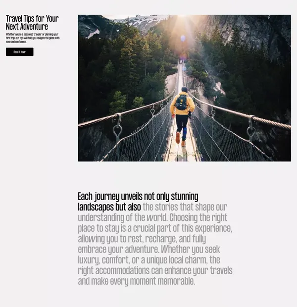 Travel Next Level - Landing design inspiration