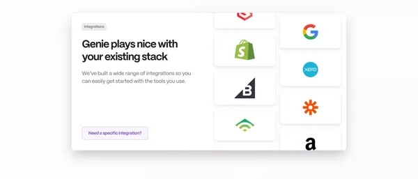 Genie - Scale your e-com backend ops, effortlessly. - Landing design inspiration