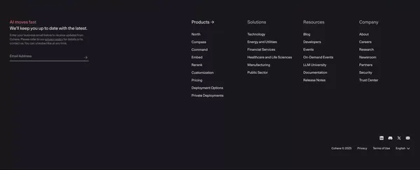 Enterprise AI: Private, Secure, Customizable | Cohere - Landing design inspiration