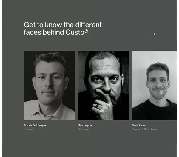 Custo - About - About Us  design inspiration