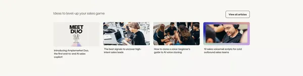 Amplemarket: AI sales copilot for precision selling success - Landing design inspiration