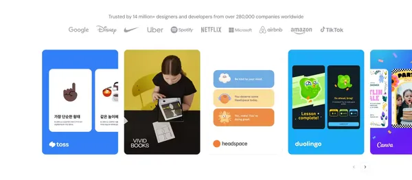 LottieFiles: Download Free lightweight animations for website & apps. - Landing design inspiration