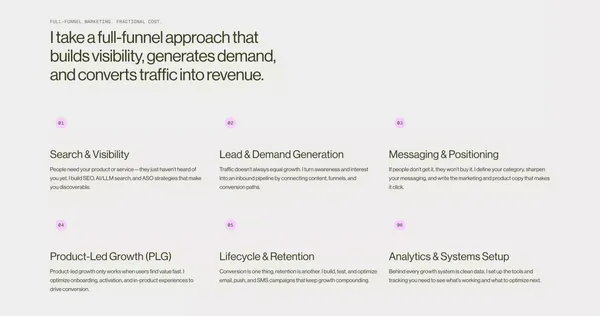 Fractional Growth Marketing for Early-Stage Startups - Landing design inspiration