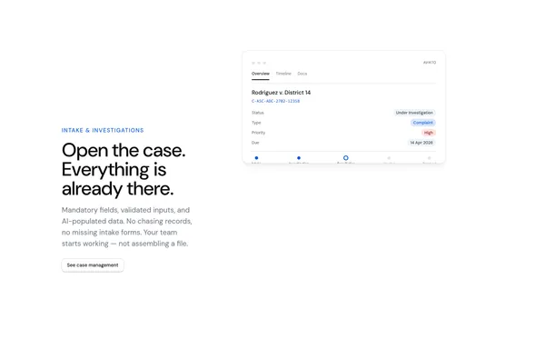 Avikto — Case Management for Regulated Teams - Landing design inspiration